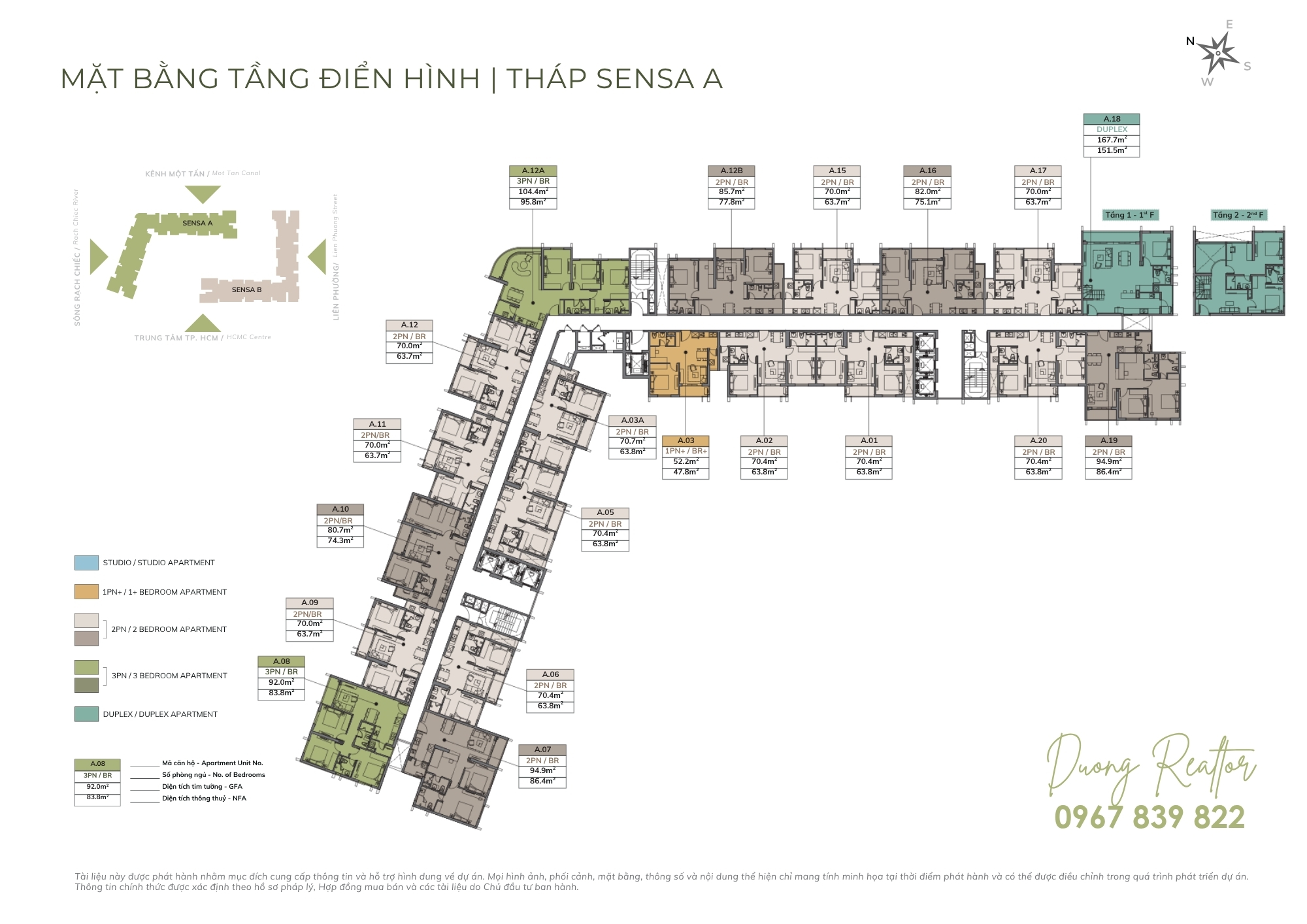 Mặt bằng tầng điển hình tháp Sensa A