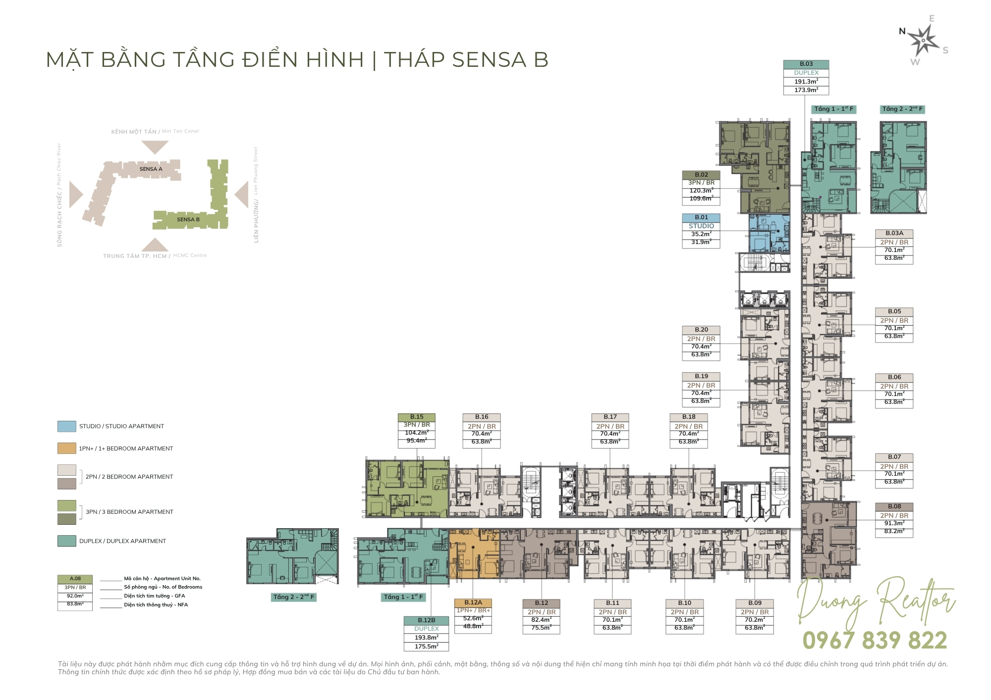 Mặt bằng tầng điển hình tháp Sensa B